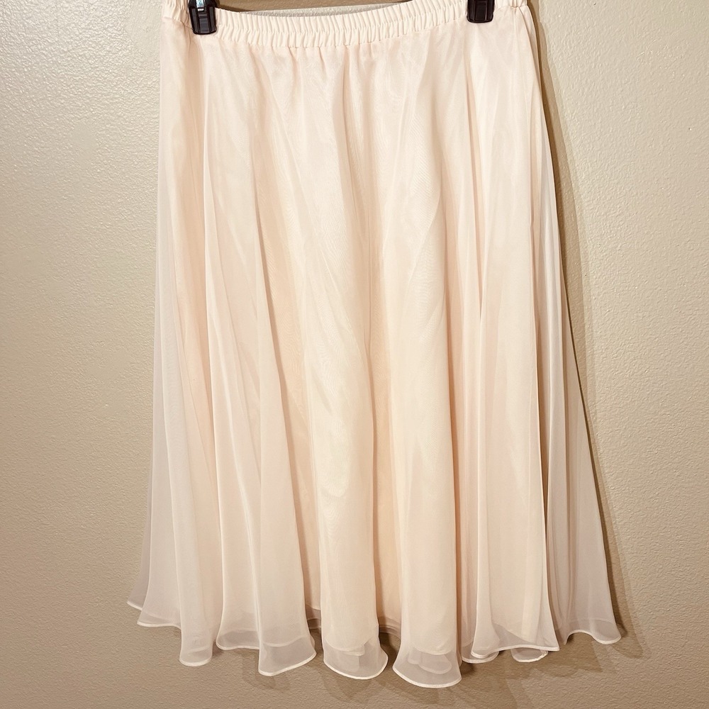 Glam Ankle Skirt Fairy Flowy Sheer & Satin Special Occasion Blush Elegant Sz 16